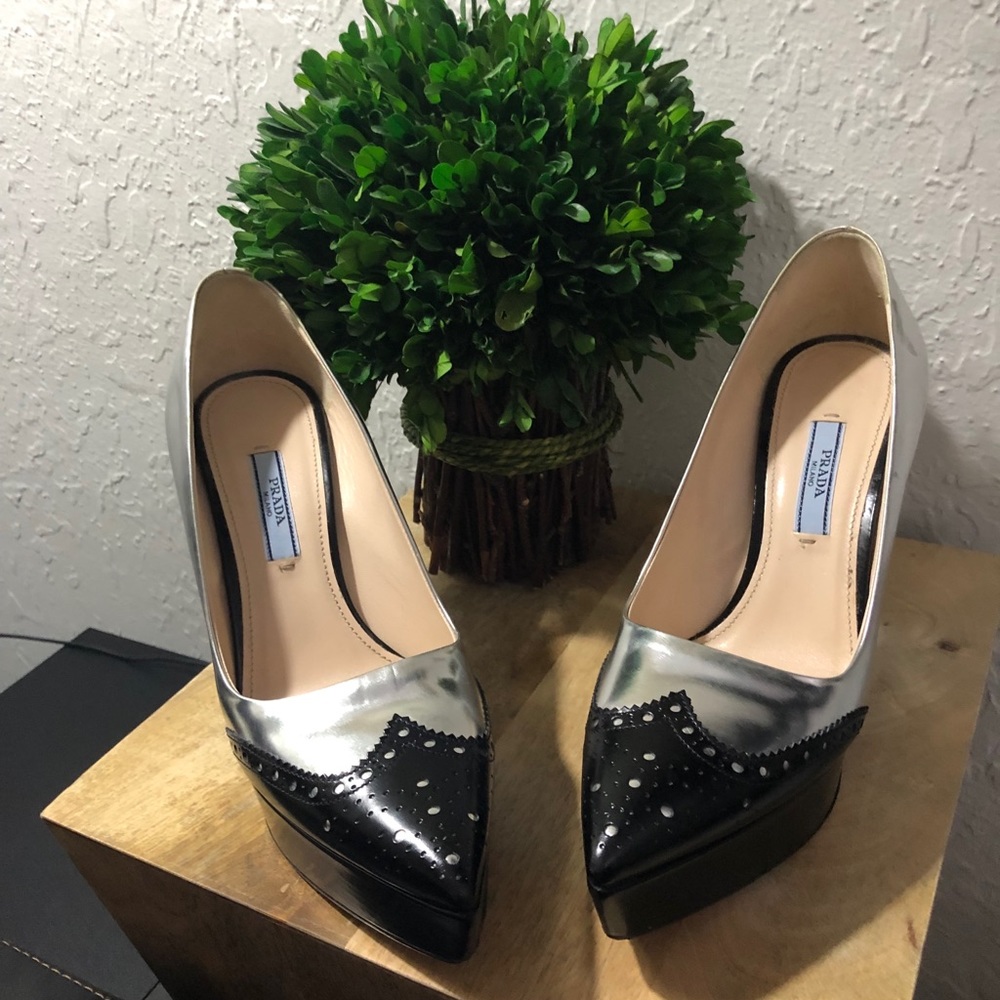 Authentic Prada two-tone heel